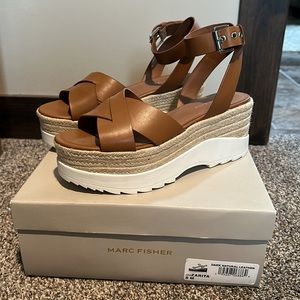 Marc Fisher Espadrille Wedge Sandals Zarita Brand New
